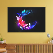 Toile Papillons de nuit Neon brillants sur arrière - pla (Insitu(Salon))