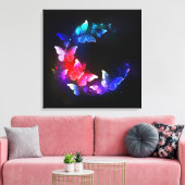 Toile Papillons de nuit Neon brillants sur arrière - pla (Insitu(Salon))