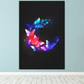 Toile Papillons de nuit Neon brillants sur arrière - pla (Insitu (Plancher de Bois))