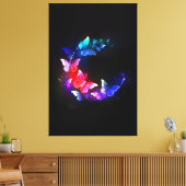Toile Papillons de nuit Neon brillants sur arrière - pla (Insitu(Salon))