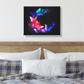 Toile Papillons de nuit Neon brillants sur arrière - pla (Insitu(Chambre))