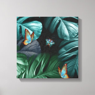 Toile Papillons du Paradis Tropical Turquoise Splash