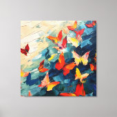 Toile Papillons en Mouvement – Vol Abstrait Expressif (Recto)