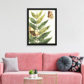 Toile Papillons et Feuilles avec cadre noir (Insitu(Salon))