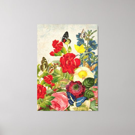 Toile Papillons et fleurs vintages (Recto)