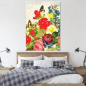 Toile Papillons et fleurs vintages (Insitu(Chambre))