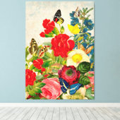 Toile Papillons et fleurs vintages (Insitu (Plancher de Bois))
