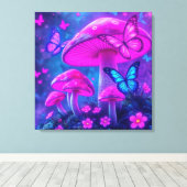 Toile Papillons, Fleurs et Champignons- (Insitu (Plancher de Bois))