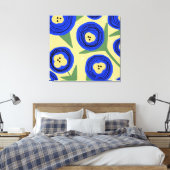 Toile Papillons floraux gras Jaune Bleu Abstrait Doodles (Insitu(Chambre))
