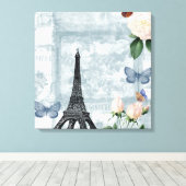 Toile Papillons français vintages et Rose (Insitu (Plancher de Bois))