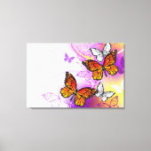 Toile Papillons Monarque sur Arrière - plan pourpre (Recto)