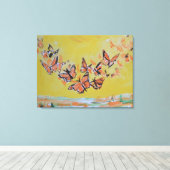 Toile Papillons Monarques Essaim Expressionniste (Insitu (Plancher de Bois))