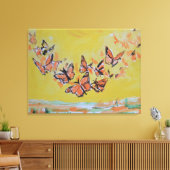 Toile Papillons Monarques Essaim Expressionniste (Insitu(Salon))