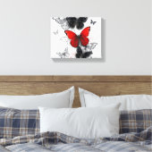 Toile Papillons noirs et rouges volants (Insitu(Chambre))