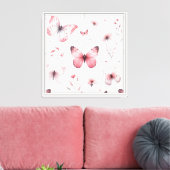 Toile Papillons roses (Insitu(Salon))
