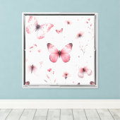 Toile Papillons roses (Insitu (Plancher de Bois))