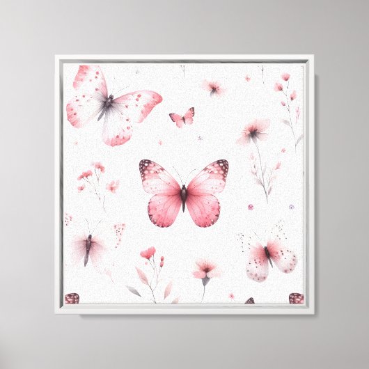 Toile Papillons roses (Recto)