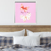 Toile Papillons rouges roses aiment (Insitu(Chambre))