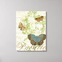 Papillons sur Partition avec Design Floral