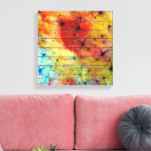 Toile Papillons sur un bois rustique coloré (Insitu(Salon))