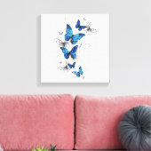 Toile Papillons volants bleus Morpho (Insitu(Salon))