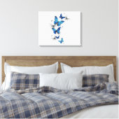 Toile Papillons volants bleus Morpho (Insitu(Chambre))