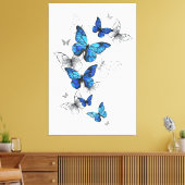 Toile Papillons volants bleus Morpho (Insitu(Salon))