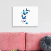 Toile Papillons volants bleus Morpho (Insitu(Salon))
