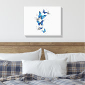 Toile Papillons volants bleus Morpho (Insitu(Chambre))