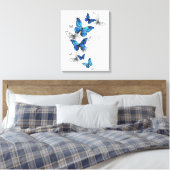 Toile Papillons volants bleus Morpho (Insitu(Chambre))