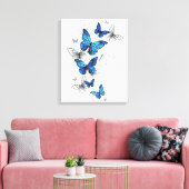Toile Papillons volants bleus Morpho (Insitu(Salon))