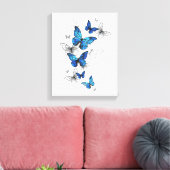 Toile Papillons volants bleus Morpho (Insitu(Salon))