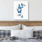 Toile Papillons volants bleus Morpho (Insitu(Chambre))