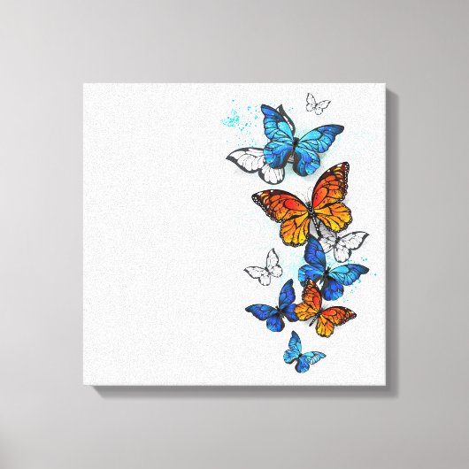 Toile Papillons volants Morpho et Monarch (Recto)