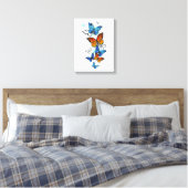 Toile Papillons volants Morpho et Monarch (Insitu(Chambre))