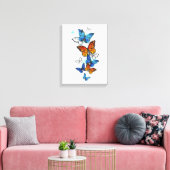 Toile Papillons volants Morpho et Monarch (Insitu(Salon))