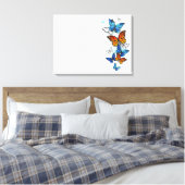 Toile Papillons volants Morpho et Monarch (Insitu(Chambre))