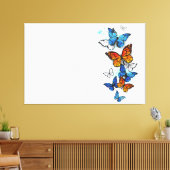Toile Papillons volants Morpho et Monarch (Insitu(Salon))