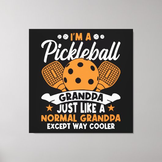 Toile Papy joueur de pickleball cool (Recto)