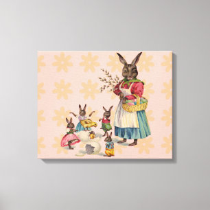 Toile Pâques Lapin Poule Lapin Œufs