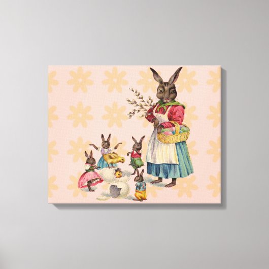 Toile Pâques Lapin Poule Lapin Œufs (Recto)