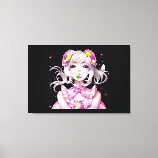 Toile Pâques/printemps Anime fille (Recto)