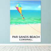 Toile Par Sands Beach Cornwall affiche (Insitu (Plancher de Bois))