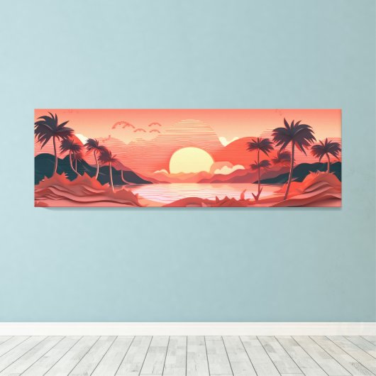 Toile Paradis du coucher de soleil (Insitu (Plancher de Bois))