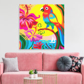 Toile Paradis du perroquet tropical (Insitu(Salon))