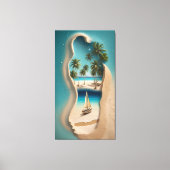 Toile Paradis Empreinte de Sable : Une Évasion Tropicale (Recto)