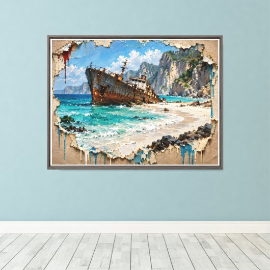 Toile Paradis et rouille (Insitu (Plancher de Bois))
