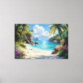Toile Paradis Tropical : Une Évasion De Plage Isolé (Recto)