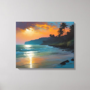 Toile Paradis Trouvé : Une Peinture De Coucher De Soleil
