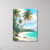 Toile Paradise Beach Palm Trees (Recto)